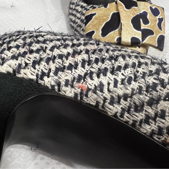 Tory Burch Cleo Tweed & Silk Bow Pump Women’s Sz 7.5 - Picture 13 of 13